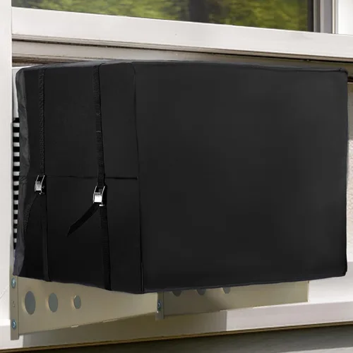 Vista 9 de Cubiertas de aire acondicionado para unidades de ventana, aislamiento de 3 capas, cubierta exterior de CA con correa de hebilla de metal, toldo