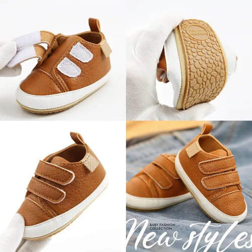 Vista 3 de RVROVIC - Zapatos antideslizantes para bebés, niños y niñas, botas de tobillo suaves, zapatillas de deporte para recién nacidos, primeros pasos