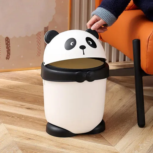 Vista 4 de Happyyami Bote de basura pequeño de dinosaurio para habitación de los niños, bote de basura para oficina, papelera de panda de dibujos animados