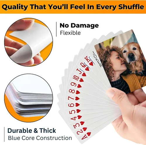 Vista 5 de Playing Card Deck Personalizado - Naipes personalizados con foto - Imprime tu texto/diseño en todas las cartas personalizadas - Regalo para bodas