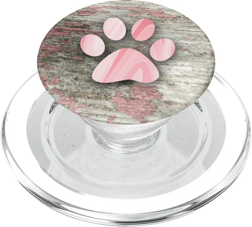 Vista 9 de Soporte para teléfono celular con diseño de huellas de huellas de huellas de color rosa – PopSockets Grip y soporte para teléfonos y tabletas
