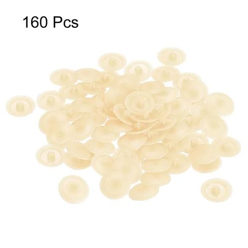 Vista 3 de HARFINGTON Tapas de rosca de plástico, 160 piezas, 11.5x3mm, cubierta de plástico para decoración de tornillos para tuerca de montaje de leva Beige