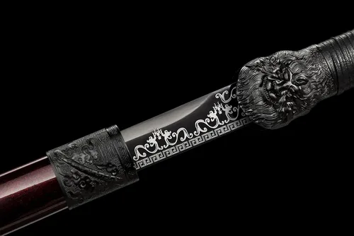 Vista 4 de JIHPENsword, espada shikomizue japonesa hecha a mano, hoja negra de espiga completa con vaina, 41 pulgadas