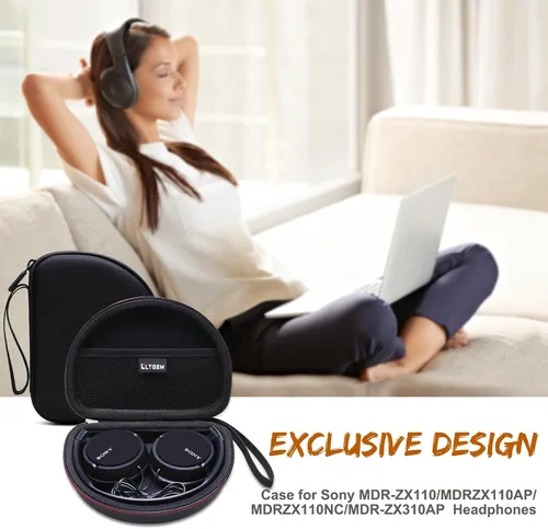 Vista 7 de LTGEM Estuche Compatible con Sony MDR-ZX110 / MDRZX110AP / MDRZX110NC / MDR-ZX310AP Serie ZX Audífonos intraaurales con cable, negro (Solo estuche)