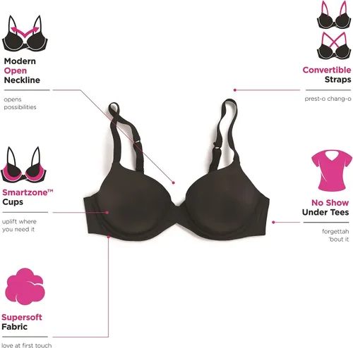 Vista 4 de Maidenform One Fab Fit Underwire, camiseta Demi, sujetadores convertibles para mujer