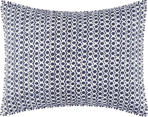 Vista 5 de Pine Cone Hill Tyler - Funda de almohada acolchada índigo, tamaño estándar, patrón gráfico azul