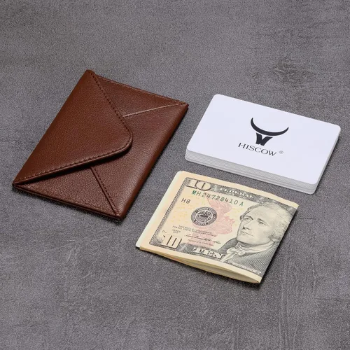 Vista 3 de HISCOW Estuche para tarjetas de visita con cierre magnético - Piel de becerro italiana, café