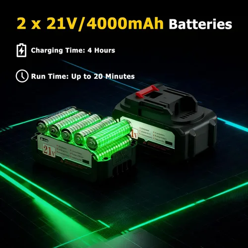 Vista 8 de Pulverizador de pintura inalámbrico, pistola de pulverización eléctrica con 2 baterías de 4000 mAh 21 V, 6 boquillas y perilla de ancho