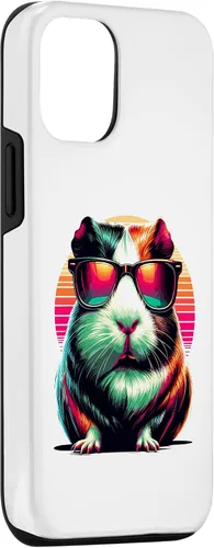 Vista 3 de Funda colorida para iPhone 15 con gafas de sol de arte pop para amantes de conejillos de indias