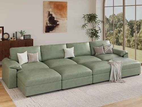 Vista 43 de EASE MOOSE Sofá modular seccional, sofá en forma de U para sala de estar Beige