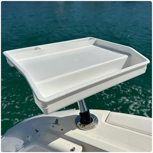 Vista 10 de Five Oceans Tabla de cortar para barco, 17 x 14 pulgadas, color blanco Tabla de cortar de cebo de lujo (montaje en riel y cubierta)