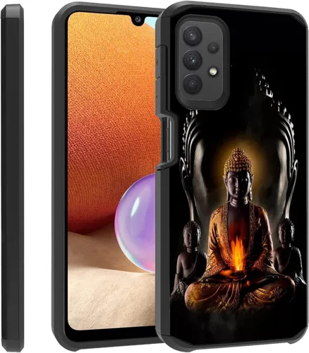 Vista 13 de Funda para teléfono Galaxy A23 5G, resistente 2 en 1 de doble capa híbrida de policarbonato duro y silicona suave a prueba de golpes, funda