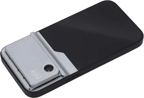 Vista 9 de Microscopio de teléfono 400X, microscopio 400X con luz LED y clip universal para teléfono para iOS 14 Pro, enfoque rápido, microworld para niños