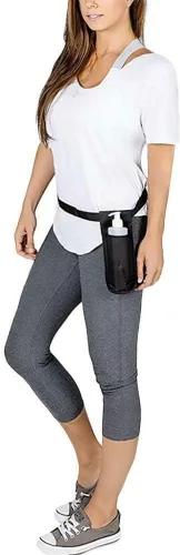 Vista 7 de Funda para botella de masaje, paquete de cintura duradera, kit de funda de botella individual, correa ajustable, dispensador de aceite esencial
