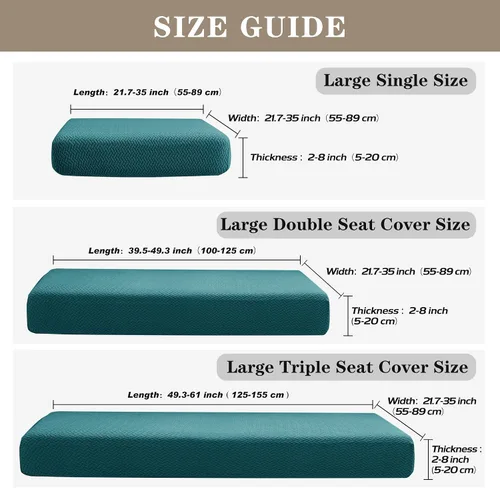 Vista 3 de Jin Le Fundas de cojín de asiento individuales superelásticas para sofá, juego de fundas de sofá, fundas de sofá gruesas de jacquard texturizado