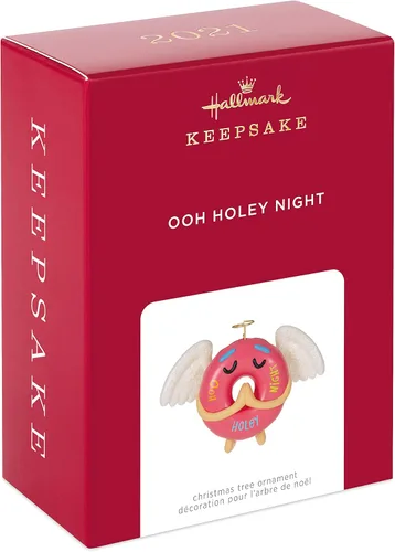 Vista 3 de Hallmark Keepsake Adorno de Navidad 2021, Ooh Holey Night Donut Angel