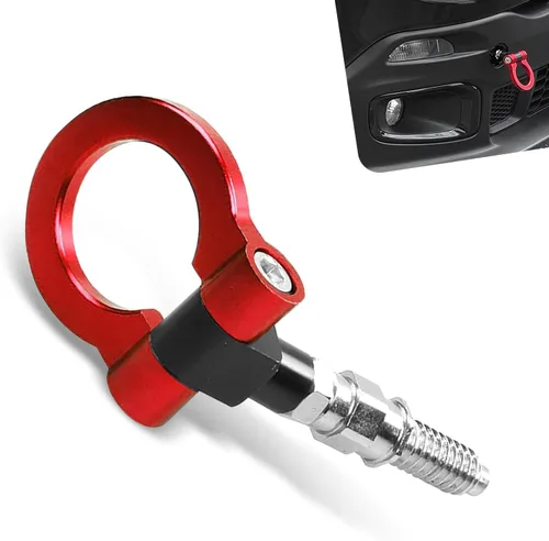 Vista 7 de Gancho de remolque para parachoques delantero del coche, especificaciones de rosca europea, anillo de remolque de estilo de carreras