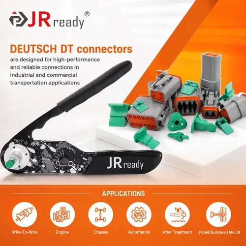 Vista 6 de JRready DW5009-01 - Kit de herramienta de crimpado de conectores Deutsch, conectores DT 2 3 4 6 8 12 impermeables con crimpador con trinquete 22-12