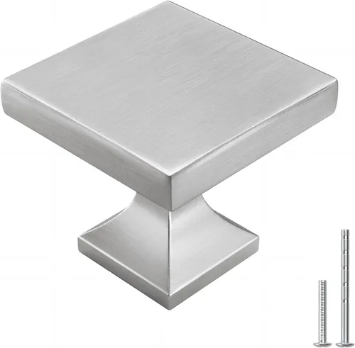 Vista 10 de Homdiy Paquete de 5 tiradores para gabinete color negro mate, manijas de zinc de aleación para cajones y aparadores, accesorios de cocina