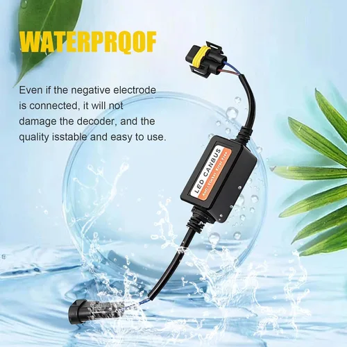 Vista 5 de 2 piezas de decodificador de luz LED para auto, H11/H8/H9, bombilla LED antiparpadeo, arnés de cancelación de código de error, decodificador Canbus