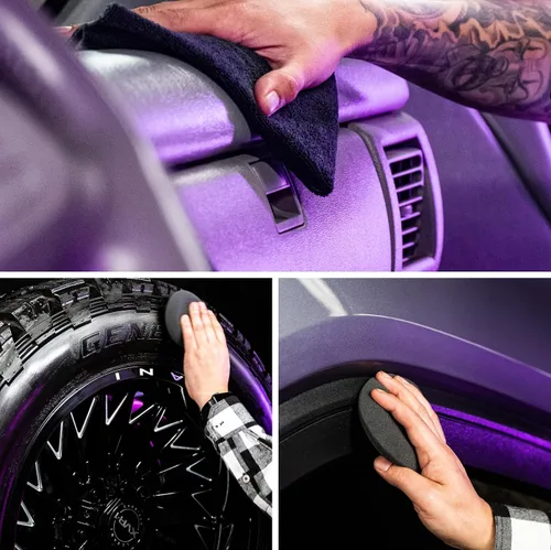 Vista 4 de Turtle Wax X Mister Cartoon 54258 - Protector interior y exterior, fórmula de secado rápido, para tableros, neumáticos, molduras, plásticos, goma