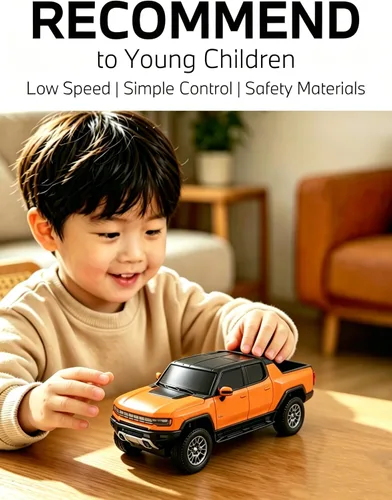 Vista 5 de RASTAR 93100 1/26 RC Truck Hummer EV with 2.4G Remote, Orange