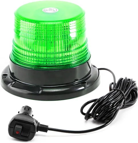 Vista 15 de Luces de baliza estroboscópicas ámbar con base magnética, barra de luz mini de emergencia de flash de seguridad de 12-24V para camiones, vehículos