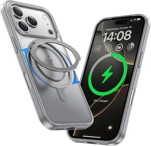 Vista 14 de MAGIC JOHN Soporte Magnético Invisible Giratorio 360° para Funda de iPhone 14 Pro [Agarre Antideslizante] [Compatible con MagSafe] 16 Pies