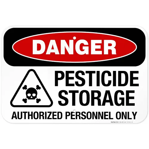 Vista 14 de Danger Pesticide Storage Authorized Personnel Only Sign, 10x7 Inches, Rust Free .040 Aluminum, Made in USA by Sigo Signs