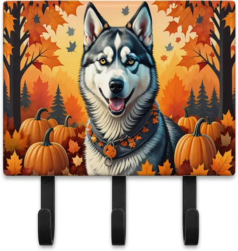 Vista 9 de Affenpinscher - Correa de otoño o llavero Affenpinscher Fall artwork on ceramic tile with three steel hooks for keys, leashes, towels