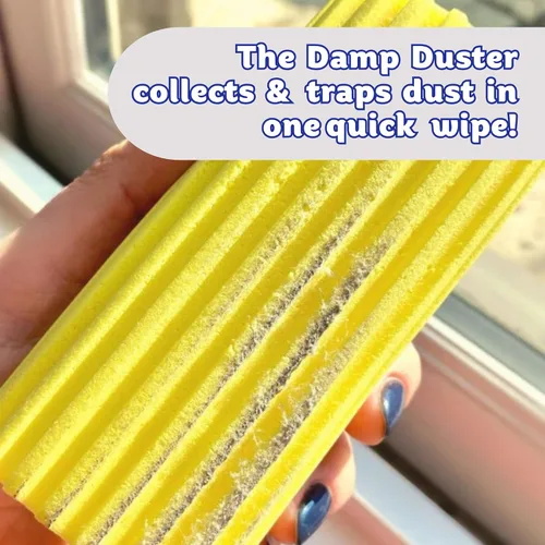 Vista 2 de Scrub Daddy Plumero húmedo, plumeros multiusos para limpieza, herramienta de limpieza de persianas venecianas y de madera, esponja de polvo húmedo