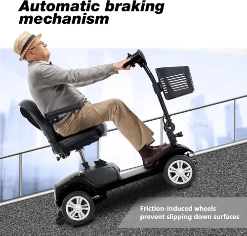 Vista 7 de Metro Mobility Scooter, scooter de movilidad de 4 ruedas para adultos/personas mayores, capacidad de 300 libras, con cargador y 2 baterías Negro