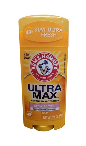 Vista 2 de Arm & Hammer Ultramax Invisible Solid Powder Antitranspirante y desodorante fresco, 2.6 onzas, paquete de 2