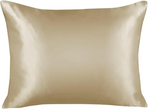 Vista 50 de ShopBedding - Lujosa funda de almohada de satén para el cabello, 2 unidades, satinada, estándar, con cremallera, estampado de cebra marrón