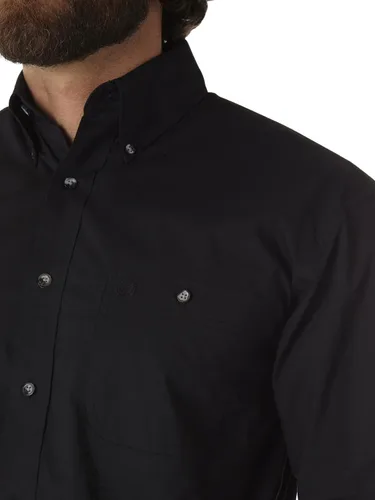 Vista 3 de Wrangler George Strait - Camisa tejida de manga larga con botón de bolsillo para hombre