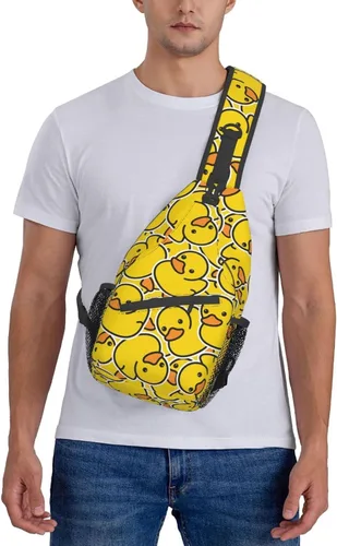 Vista 2 de Mochila bandolera unisex para hombres y mujeres, bolsa casual para el pecho, mochila de hombro, mochila de viaje para senderismo, Animal de dibujos
