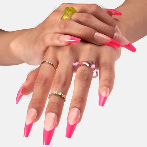 Vista 8 de Gold Finger - Kit de uñas postizas de cobertura completa con pegamento, diseño moderno, gel listo para usar, uñas medianas, largas y extralargas