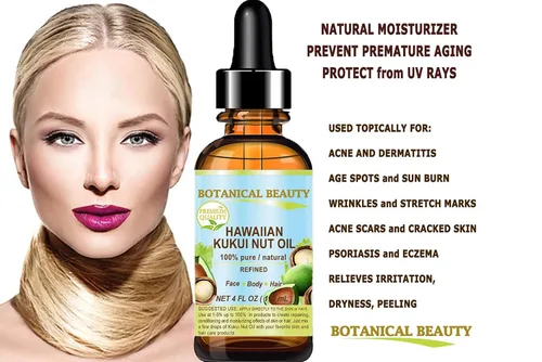Vista 4 de Botanical Beauty KUKUI Aceite de nuez 100% puro, natural, virgen, sin refinar, aceite portador prensado en frío, 0.5 fl oz, 0.5 fl oz para cara