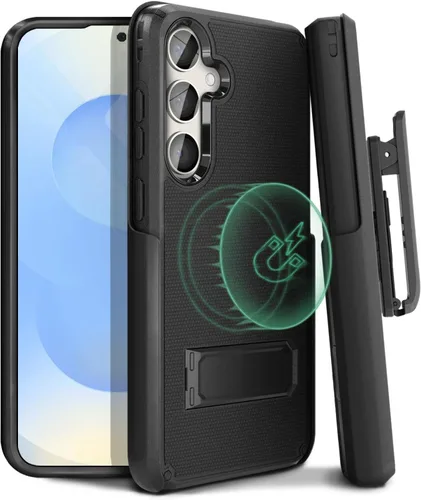 Vista 13 de MOTIVE - Funda para Samsung Galaxy S25 Plus con clip para cinturón y soporte, 6.7 pulgadas Case & Holster, MagSafe compatible, built-in Kickstand