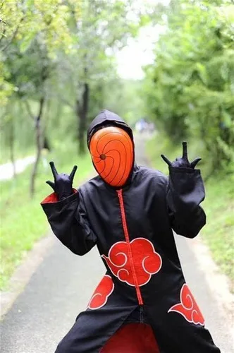 Vista 9 de Im.Create Disfraz de anime de Akatsuki con capa para niños, disfraz de Uchiha Itachi Obito para Halloween, cosplay