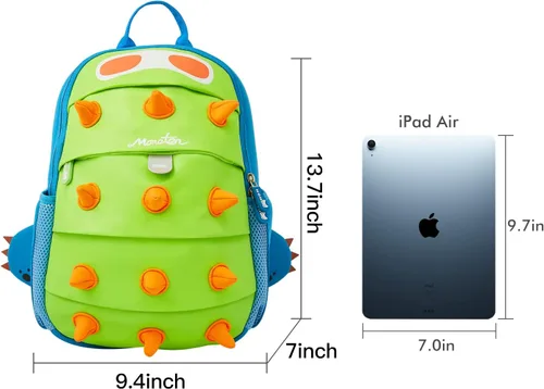 Vista 6 de NOHOO Mochila para niños pequeños, mochila impermeable para niños, divertida mochila de viaje de dinosaurio para niños y niñas (de 3 a 8 años)