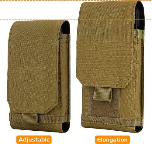 Vista 5 de bvya Funda táctica Molle para iPhone 15 Pro Max/15 Pro/15 Plus/15/14 Pro Max/13 Pro Max/12 Pro Max y otros teléfonos inteligentes de 4.7 a 6.9