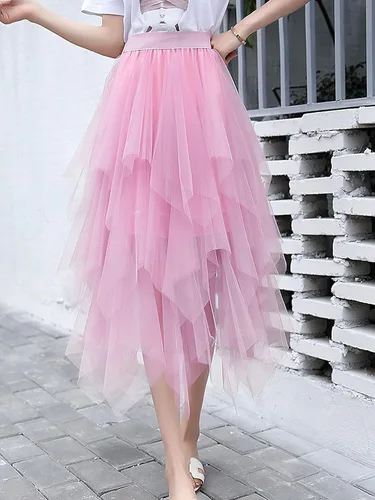 Vista 2 de Bellady Falda de tul para mujer, vestido tutú para salir de noche, falda midi para vestido de boda, fiesta, faldas formales