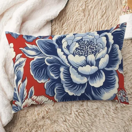 Vista 118 de ArogGeld Funda de cojín con flores verdes y blancas con flores grises y negras y hojas verdes en estilo chinoiserie, funda de almohada cuadrada
