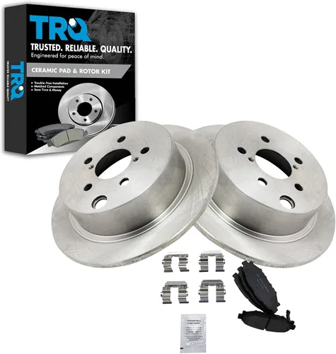 Vista 78 de TRQ Juego de pastillas de freno y rotor de cerámica trasera compatible con Honda Accord V6 1998-02 3.0L con frenos de disco traseros 02-06 Acura RSX