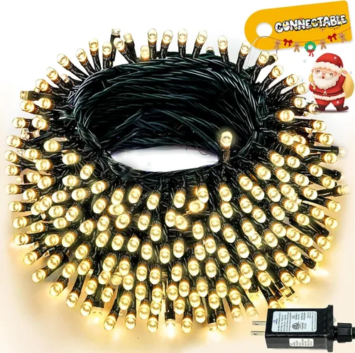 Vista 25 de Cadena de luces de Navidad conectables de 42 pies con 100 luces LED