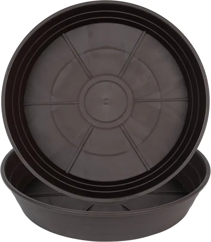 Vista 8 de Plato para macetas de 10 a 25 pulgadas, bandejas de riego extra profundas para macetas, bandeja de drenaje pesada para interiores sin agujeros, 4