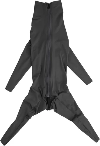 Vista 6 de Tnfeeon Mono de cobertura completa para perro, ropa para mascotas, body elástico para evitar que se caiga, para después de la operación, Gris