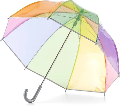 Vista 6 de totes Paraguas de burbujas transparente para niños con mango de fácil agarre, Arco iris, Moderno