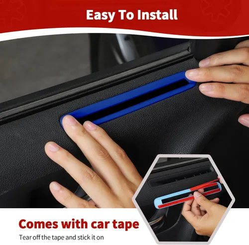 Vista 5 de RT-TCZ para Charger Cubierta de ventilación de aire de puerta Adecuada para Dodge Charger 2011-2023 Accesorios de interior azul 2 piezas